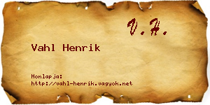 Vahl Henrik névjegykártya