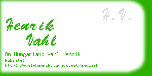 henrik vahl business card